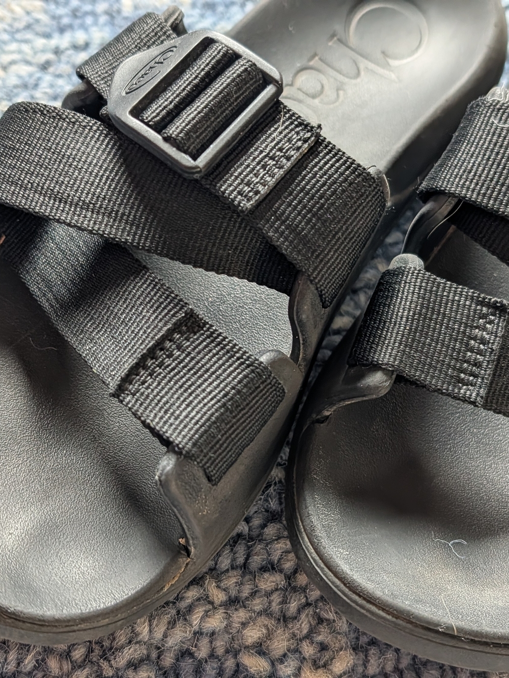 Chaco Women's Black Adjustable Strap Slip On Sandals